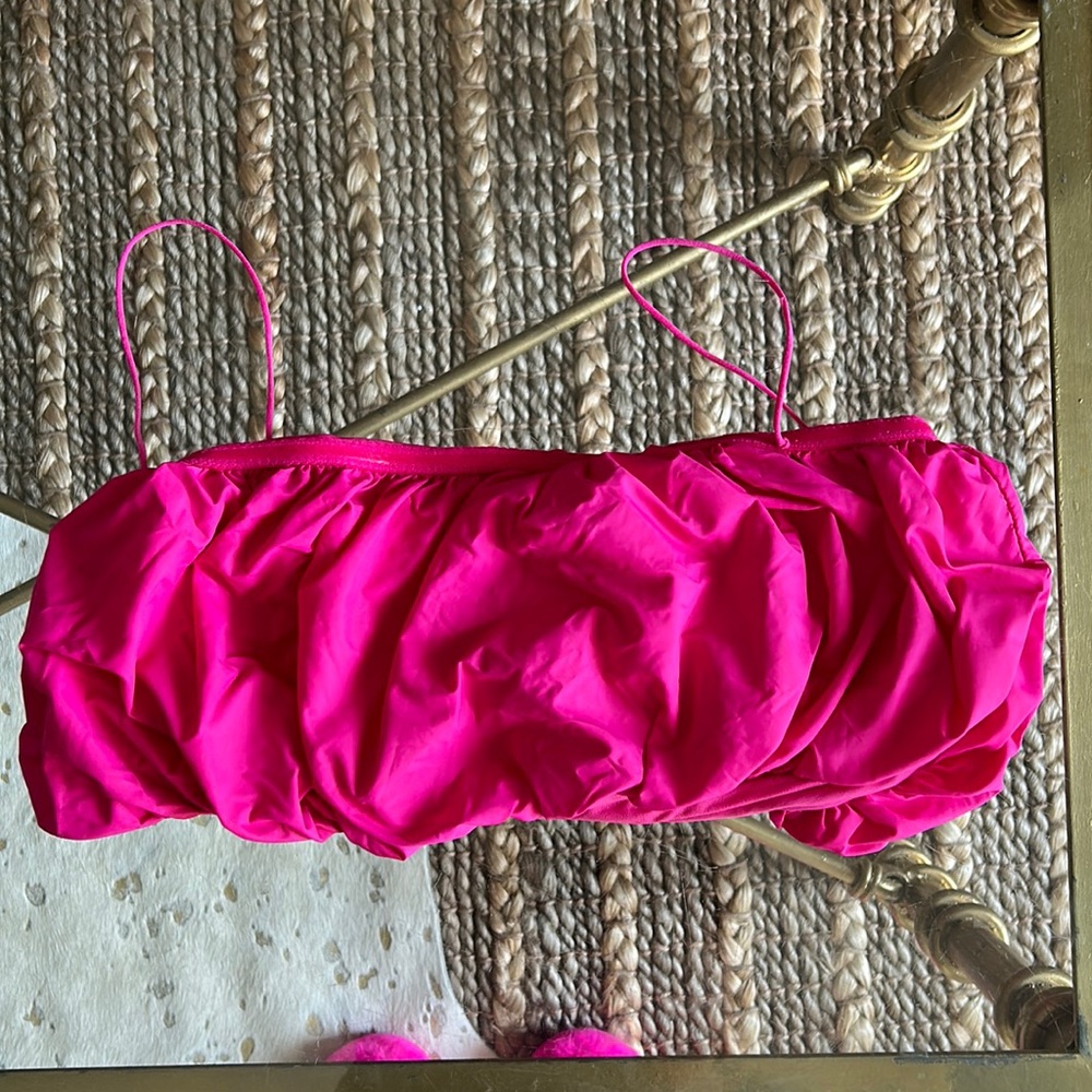 ZARA hot pink balloon bikini top